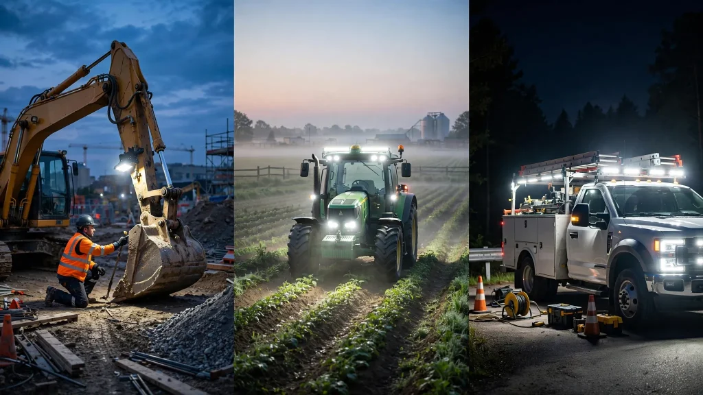 The Benefits of LED Work Lights for Construction, Farming, and Utility Vehicles